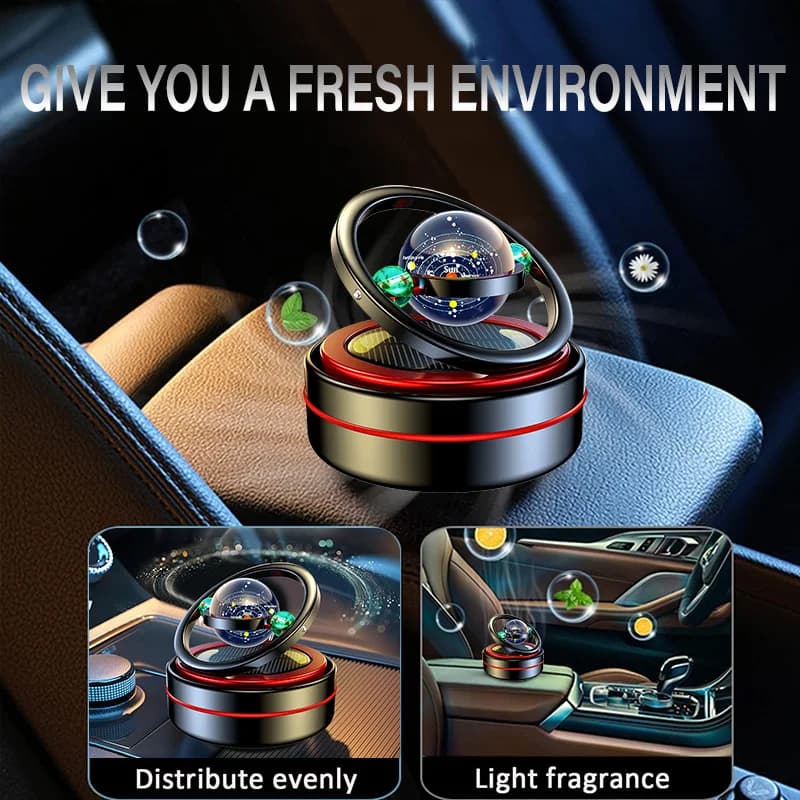 Diffusore di oli essenziali per auto solari Sospensione rotante Diffusore per auto Galaxy Decorazione per aromaterapia con fragranza