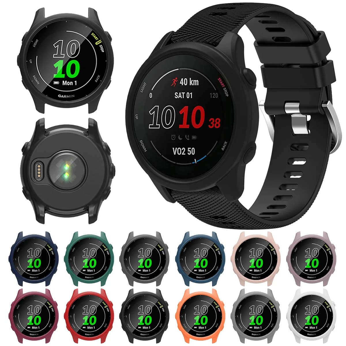 Custodia in TPU per Garmin Forerunner 265 255 Custodia in silicone Protezione per lo schermo Custodia protettiva Custodia morbida Paraurti Shell
