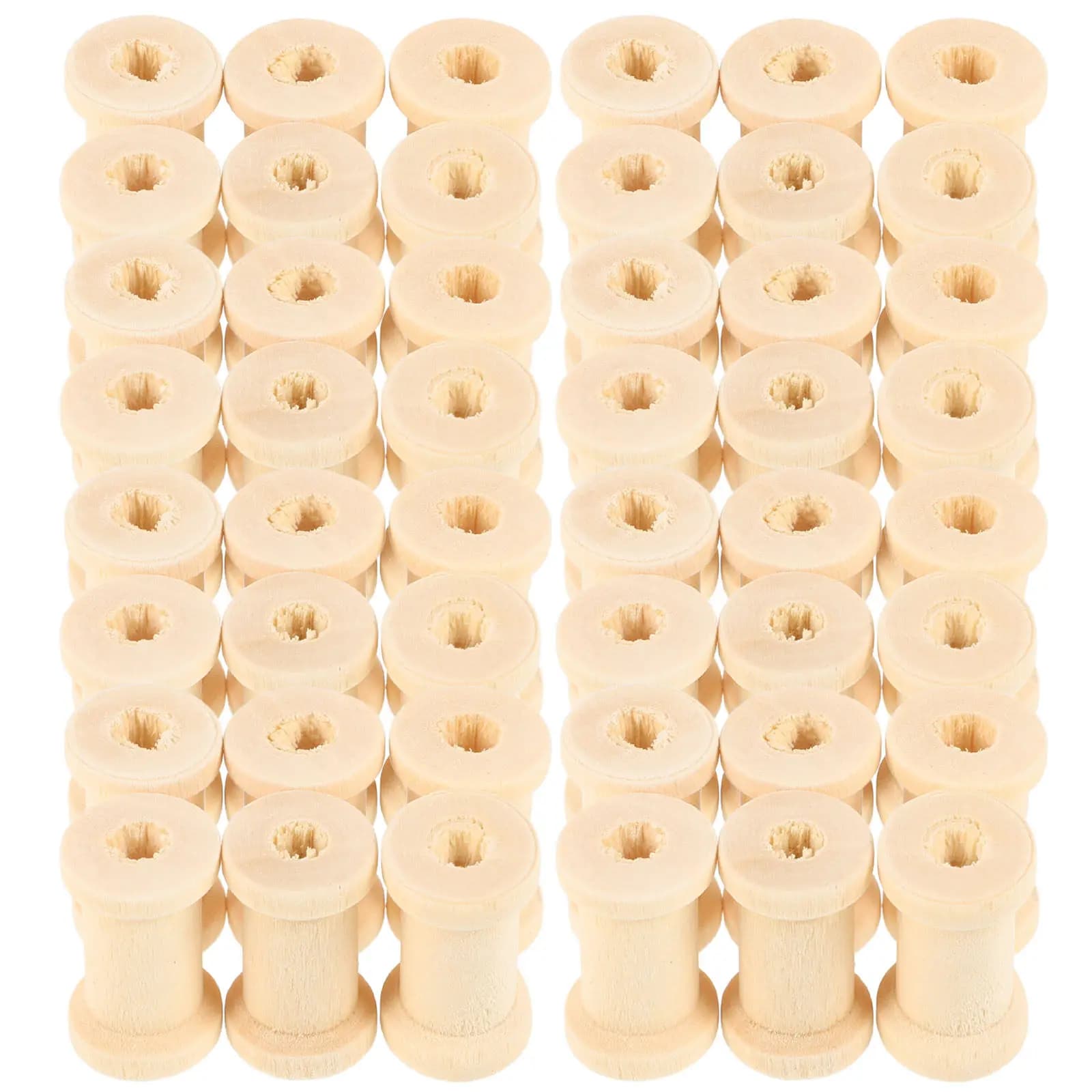 100 Pezzi Bobine in Legno Porta Filo per Cucito, Ricamo, Tessitura, Progetti Fai-da-Te, Organizzatore da Scrivania