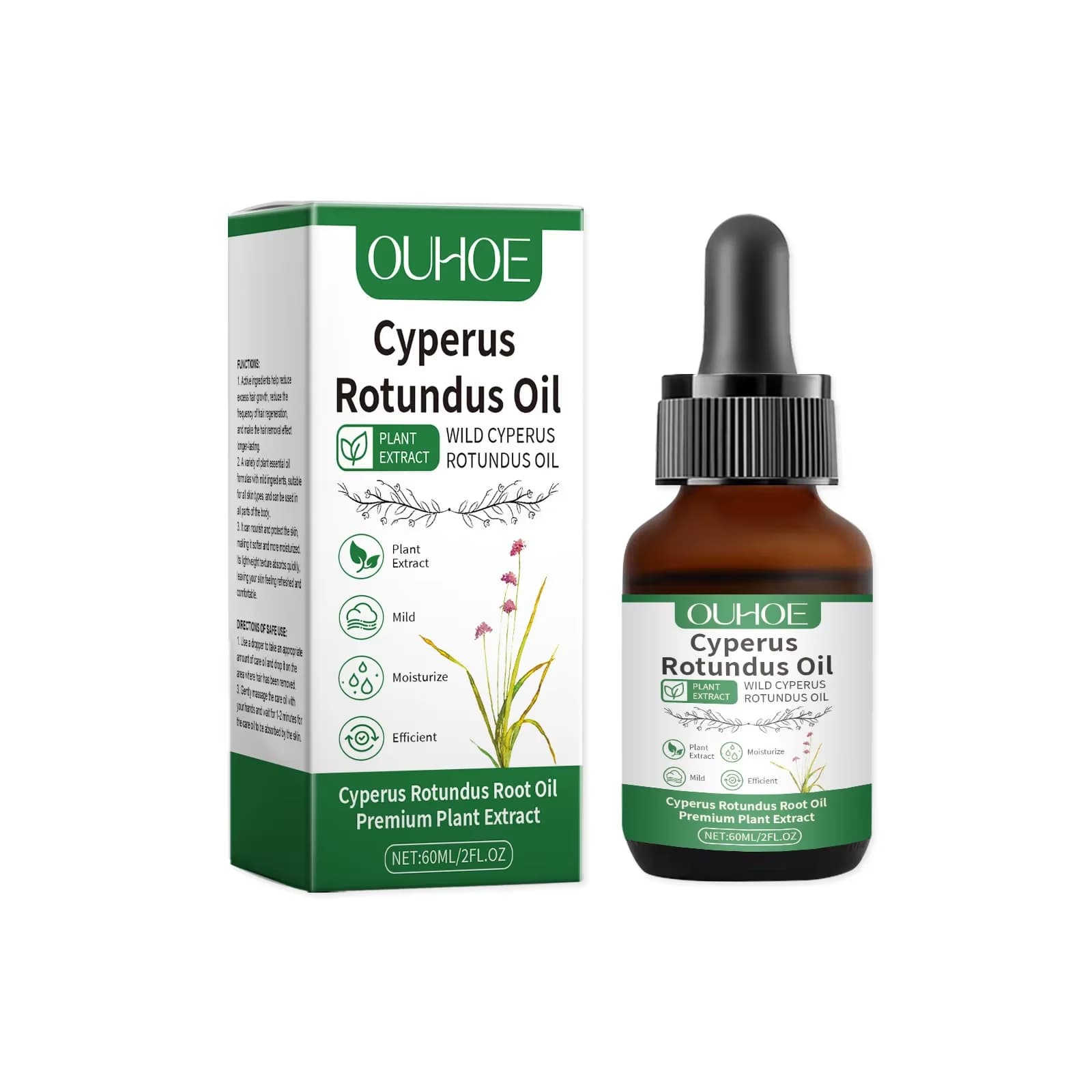 Inibitore di depilazione naturale di olio di cicperus rotondi levigante idratante dopo rasatura lenitivo nutriente calmante cura della pelle del corpo