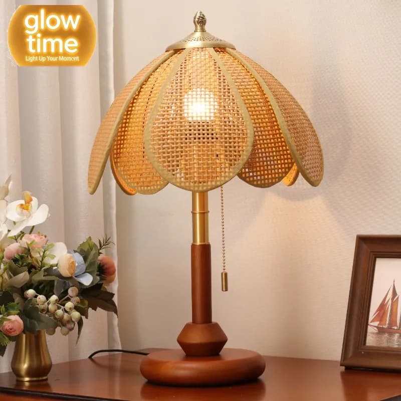 South East Asia style desk bamboo zen retro bedroom bedside creative Chinese classical floor ambient lamp