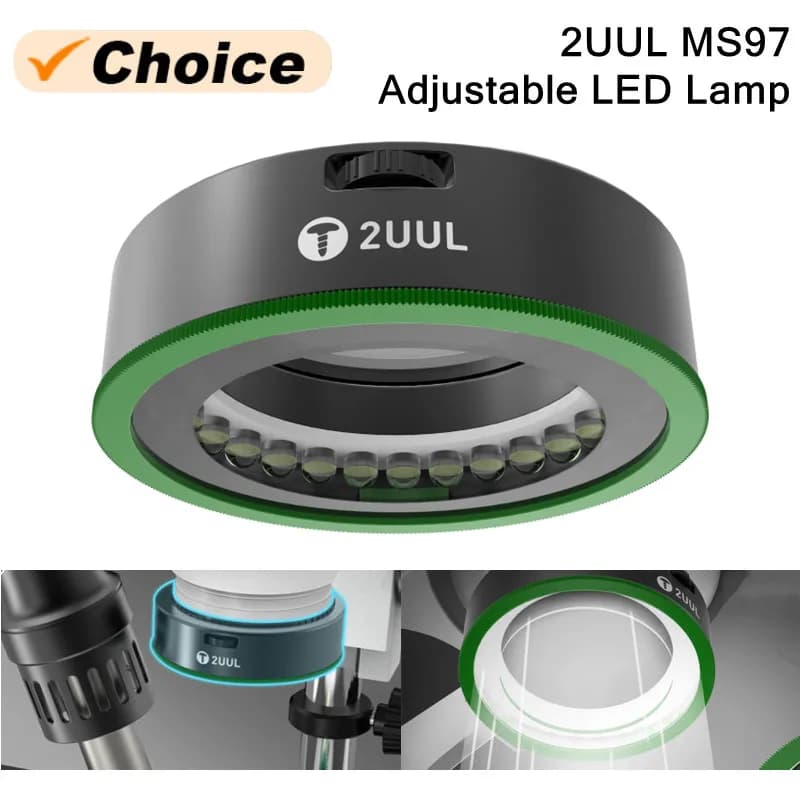 2UUL MS97 Lampada polarizzata regolabile per microscopio Scheda madre del telefono cellulare Riparazione di saldatura Luce destra anti-fumo
