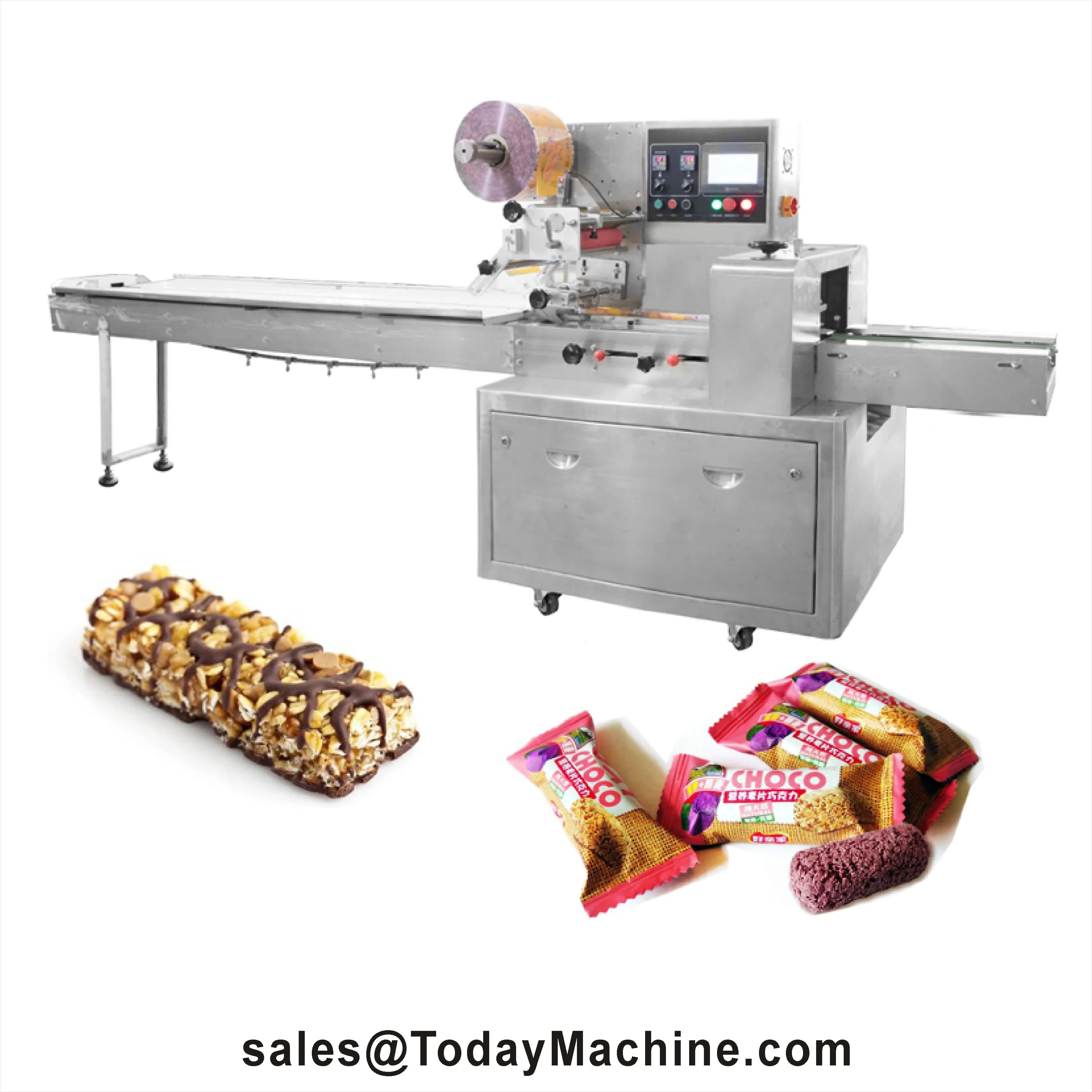 Macchina Automatica per Confezionamento a Flusso Continuo di Caramelle, Lollipop, Barrette Proteiche Energetiche e Barrette di Cioccolato