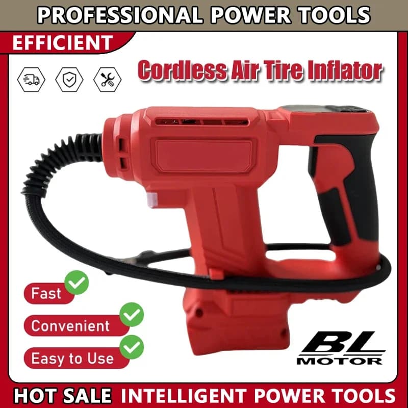 Pompa ad aria portatile senza fili Milwaukee per gonfiaggio pneumatici auto con display digitale, compatibile con batterie da 18V