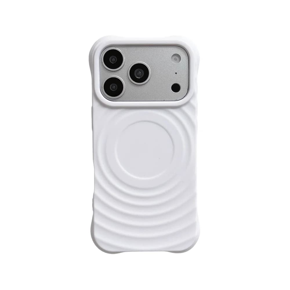 Fashion Wave Pattern Liquid Silicone Phone Case For iPhone 17 16 15 14 Plus 13 12 Pro Max For Magsafe Anti-Scratch Case Cover