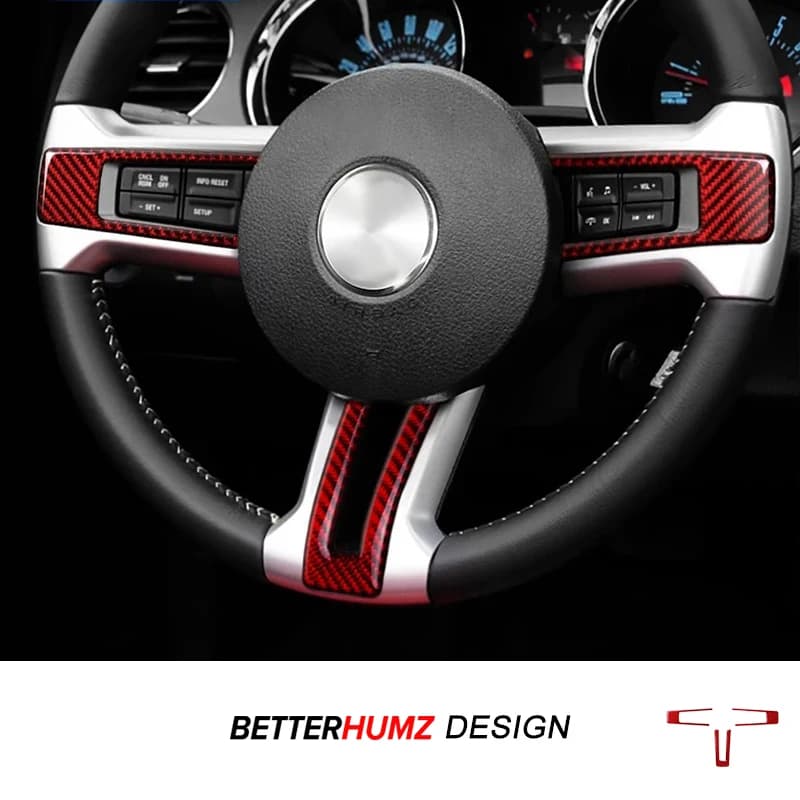 For Ford Mustang 2009-2013 Carbon Fiber Wheel Trim Cover Panel Sticker Interior Decoration Auto Tuning Accessories