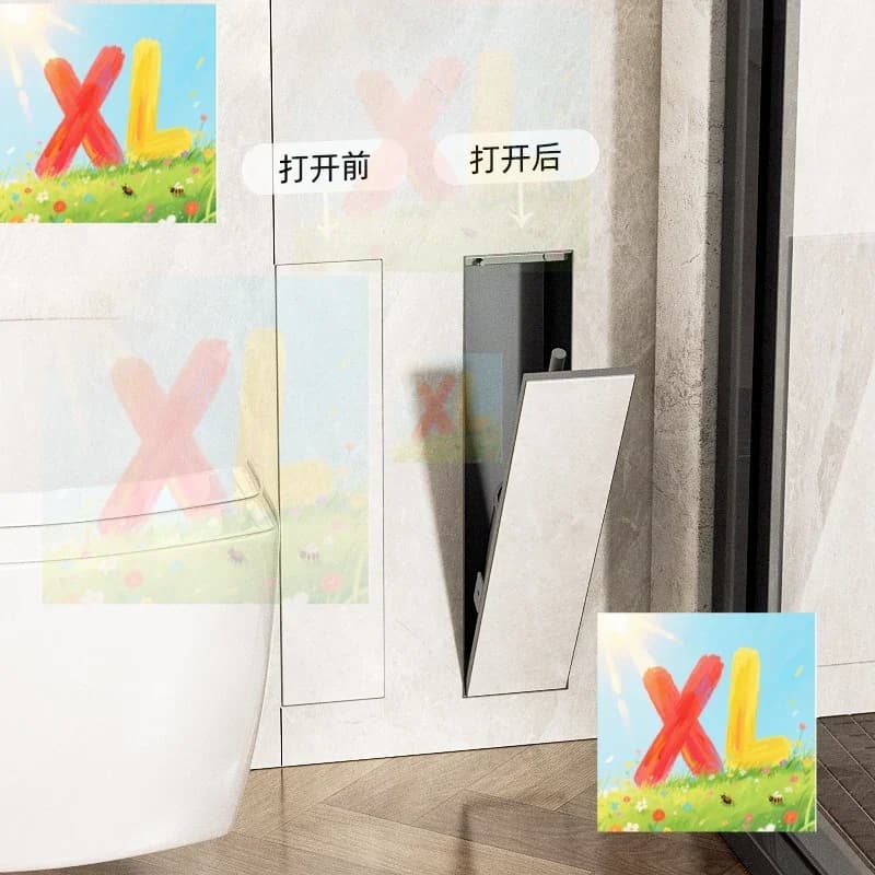 Fanxin WC di nicchia nascosto in acciaio inossidabile con spazzola per WC da incasso, tipo a parete per bagno, scaffale personalizzabile