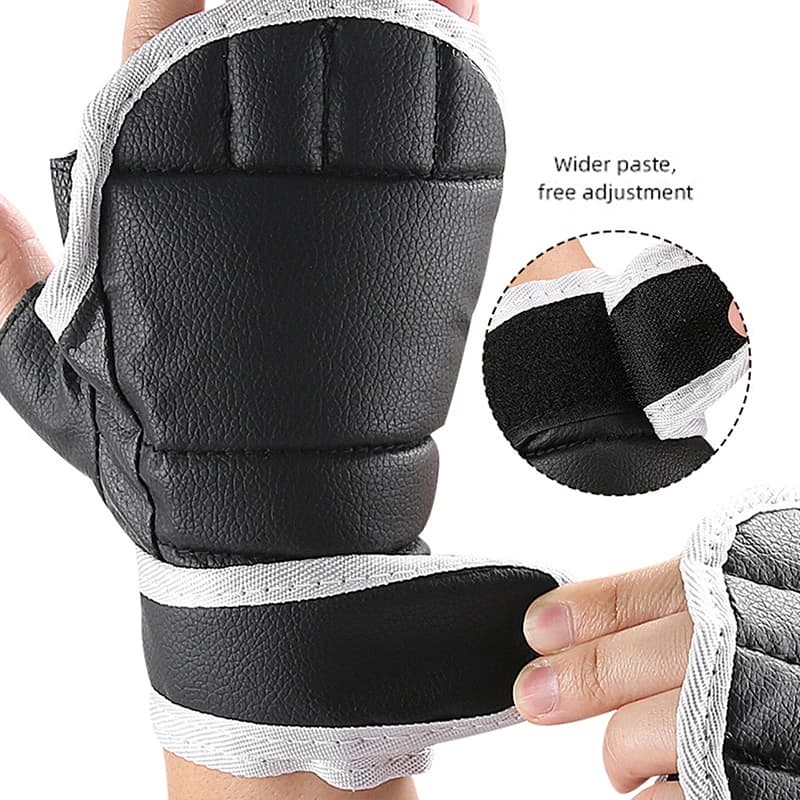 Nuovi Guanti Senza Dita 1/2 Paio, Guanti da Boxe a Mezzo Dito per Allenamento, Combattimento, Fitness, Esercizio, Guanti Sportivi Antiscivolo
