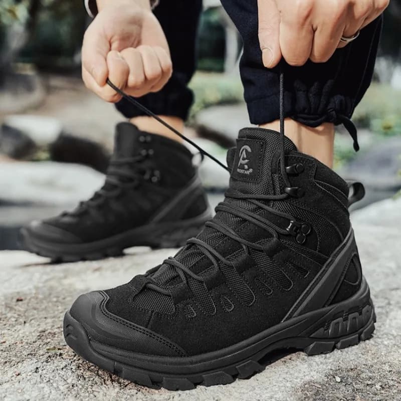 Men's High-top Boots Outdoor Non Slip Travel Hiking Boots Lace Up Ankle Boot Men's Tactical Training Boot Military Combat Boots