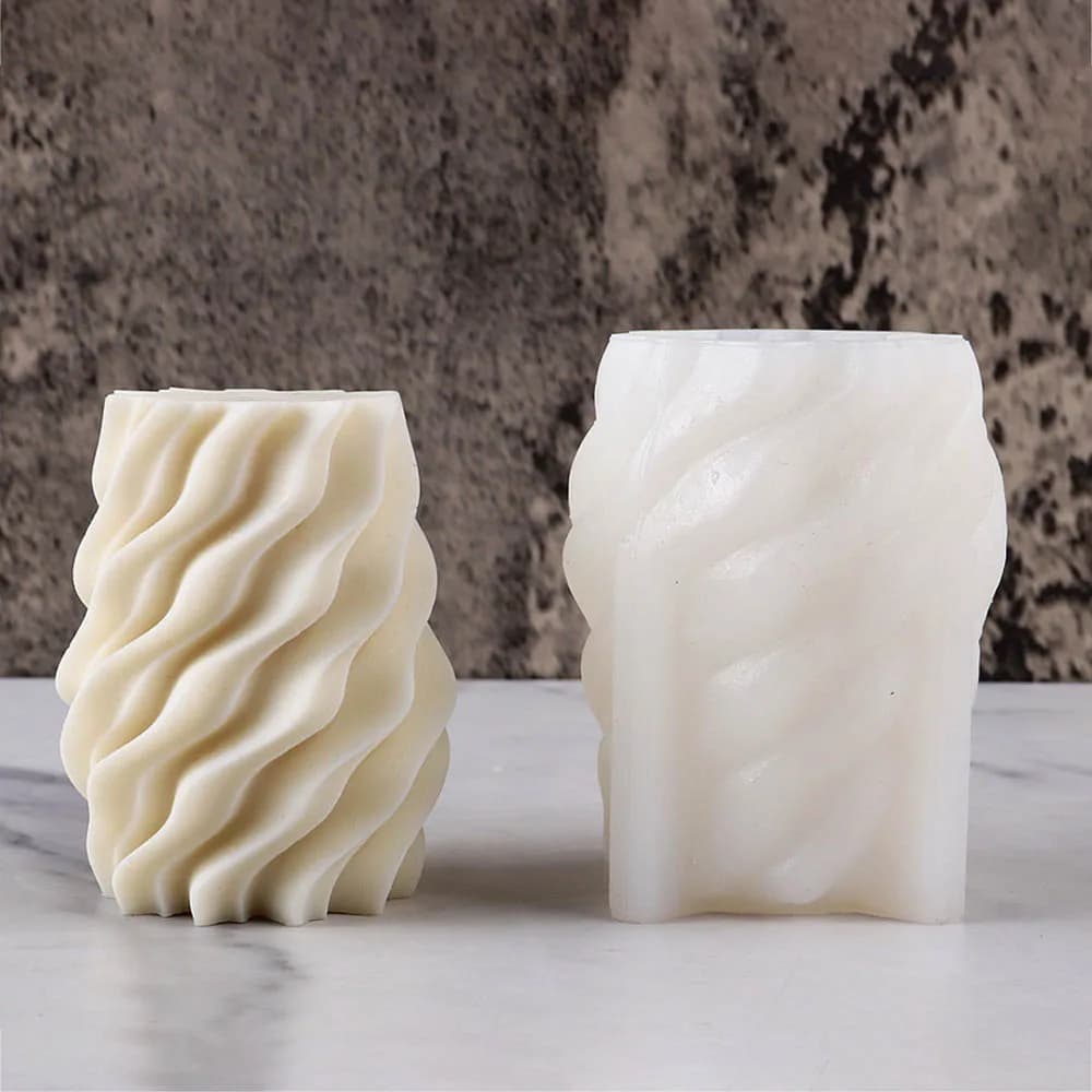 Stampo per candele in silicone a spirale ondulato irregolare, candela a colonna geometrica fai da te, creazione di candele, sapone in resina, stampo in gesso, decorazioni per la casa, regali