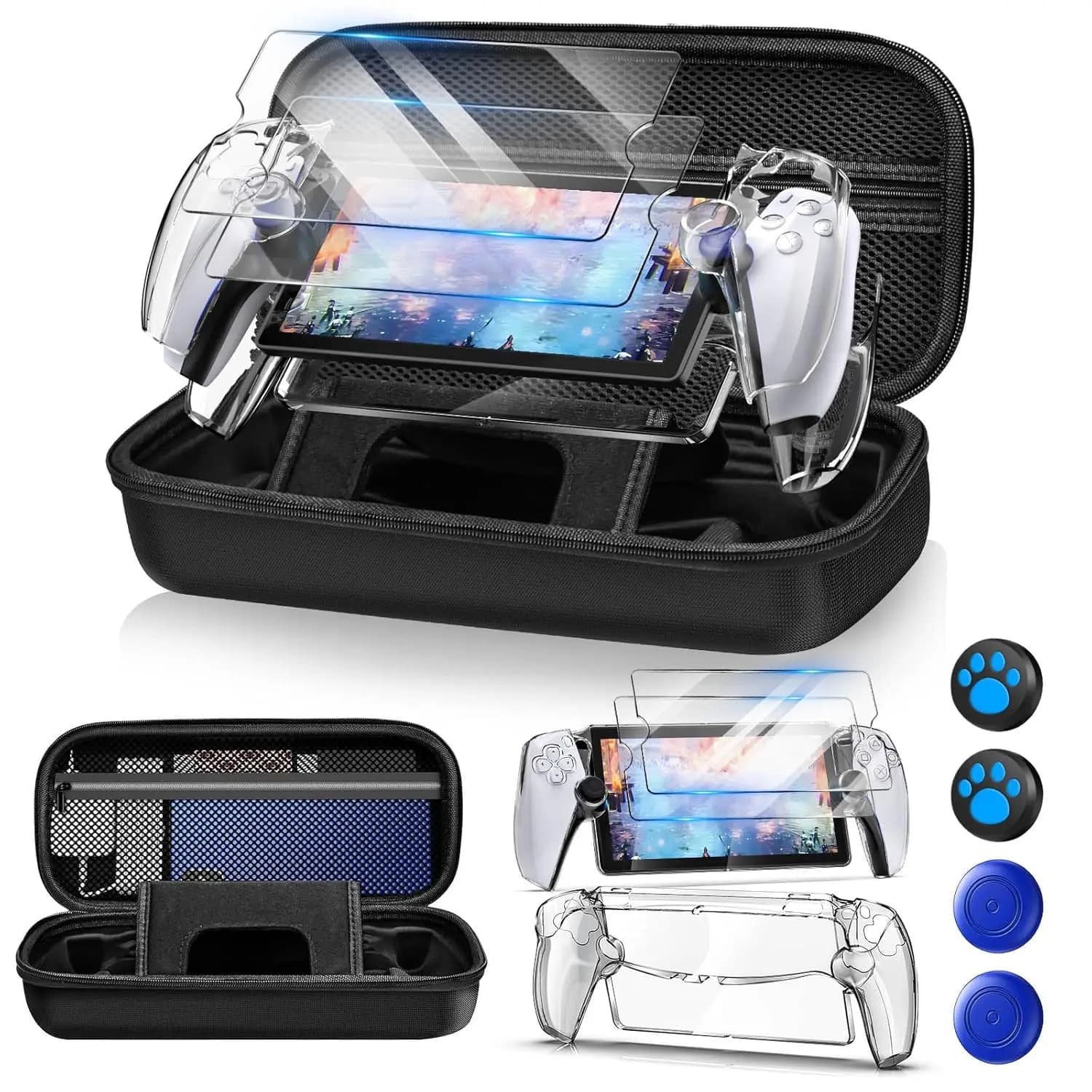 Custodia rigida per portale PS Set di accessori per Playstation Portal con custodia trasparente 2 protezioni per schermo 4 pollici