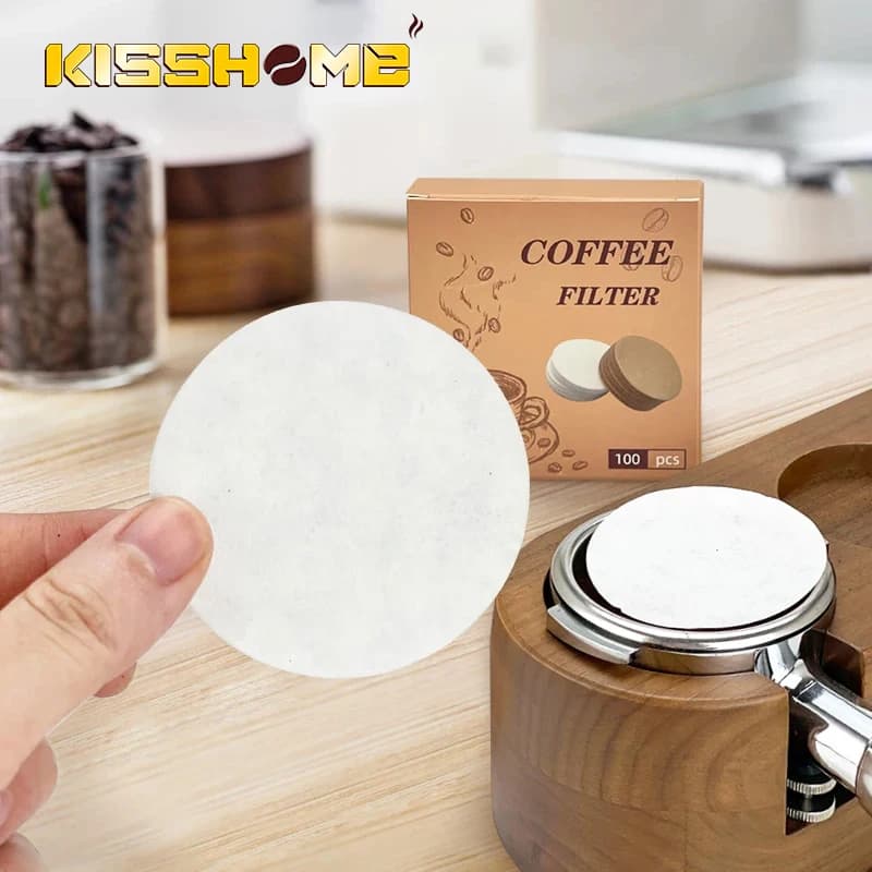 Carta da filtro per caffè 51mm 53mm 58mm Rotonda usa e getta per Delonghi Breville Portafiltro Espresso Strumento Barista Accessori 100 pezzi