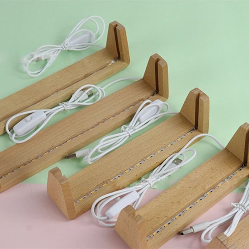 5/6/7/8/10 Inch Shape LED Light Card Display White / Hot Acrylic Card Display