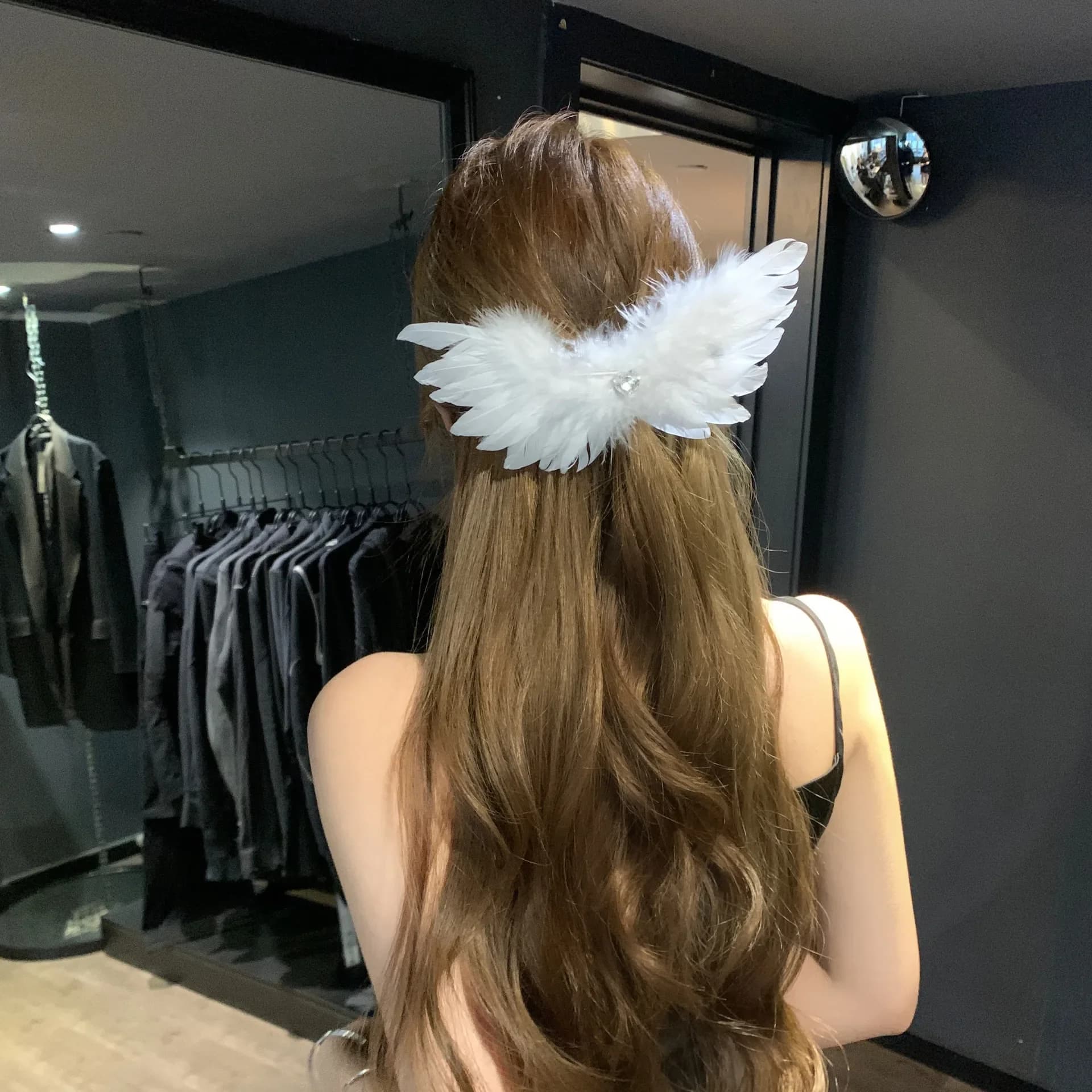 1 Pezzo Fermaglio per Capelli da Donna con Piume a Forma di Ali, Semplice, Dolce, Fresco, Delicato, Carino, Kawaii, Fermaglio Lolita per Feste Cosplay, Accessori per Capelli da Ragazza