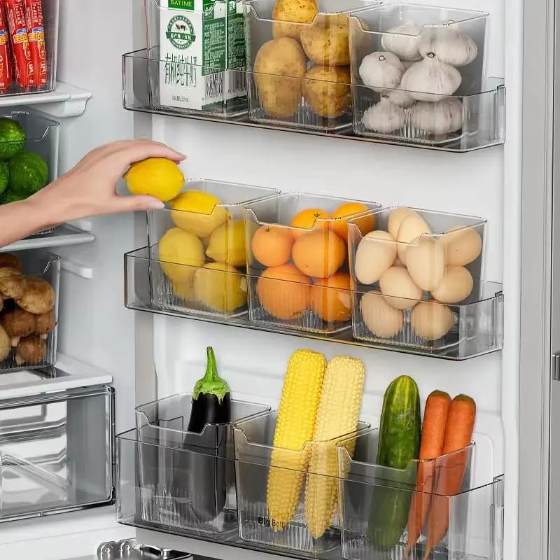 3PCS/6PCS Frigorifero Porta Laterale Scatola di Immagazzinaggio Cibo Verdura Frutta Uova Fresco Organizzatore Cucina Domestica Contenitori per Frigo Scatole
