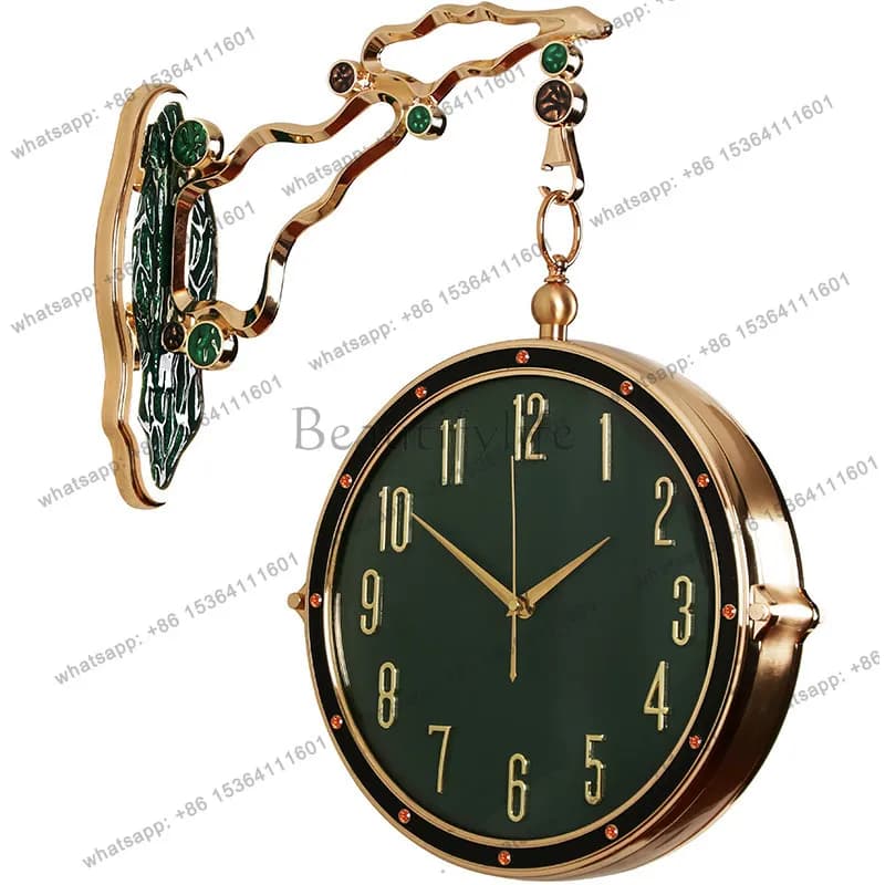 Orologio da parete bifacciale moderno di lusso, elegante e silenzioso, per ingresso, soggiorno, decorazione creativa.