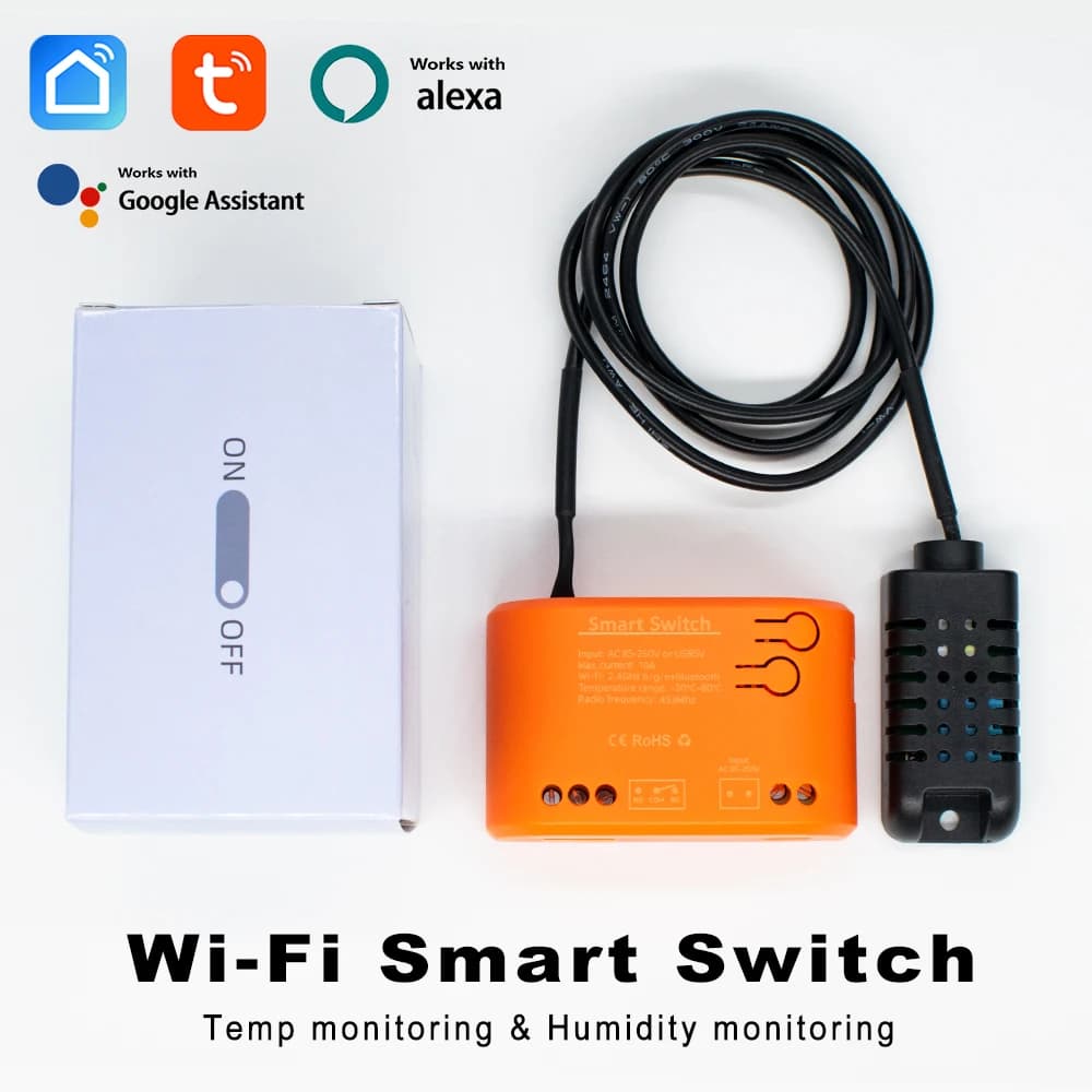Sensore di umidità della temperatura WiFi Tuya con sonda esterna per igrometro domestico intelligente Monitoraggio APP per piante Acquario Cantina