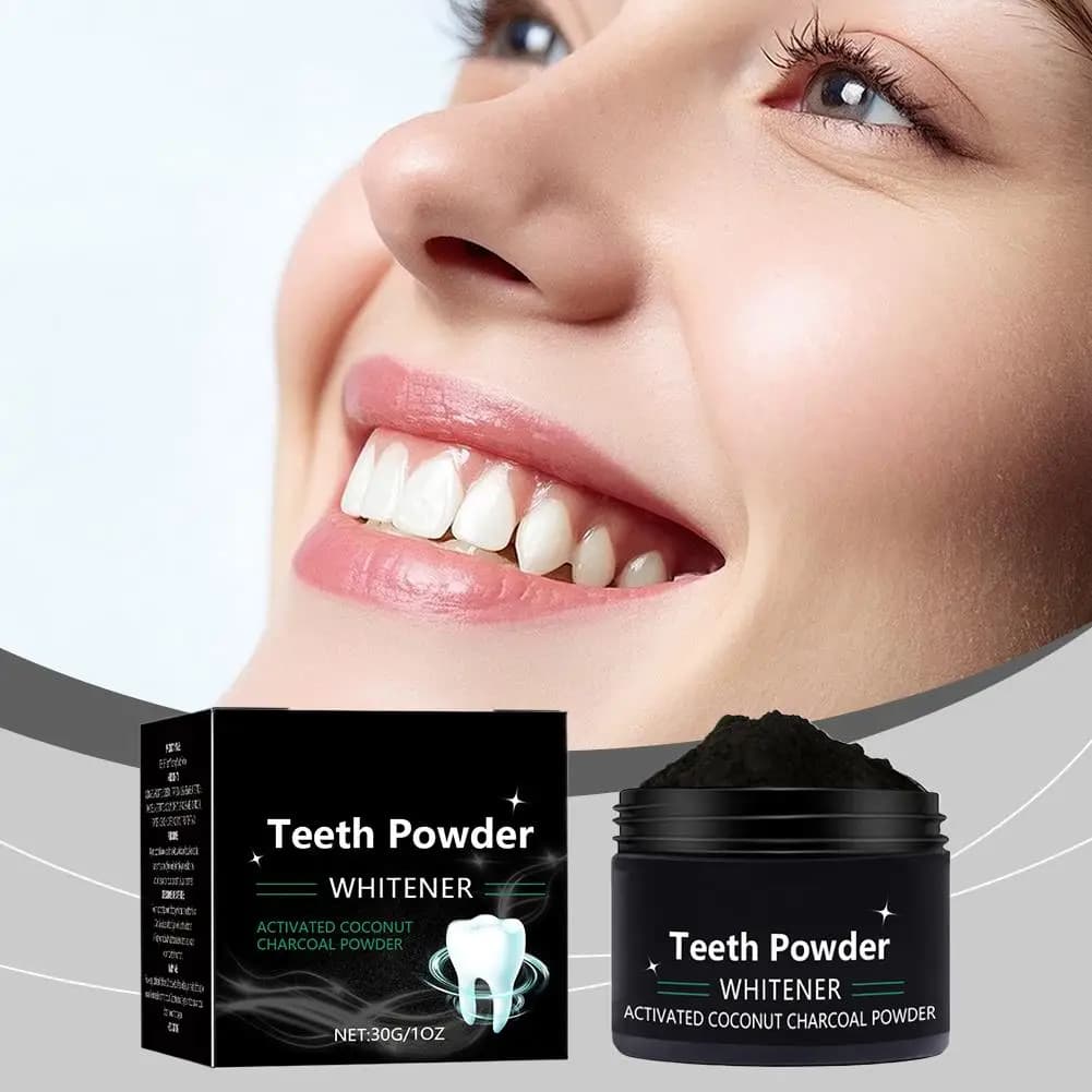 30g Activated Coconut Teeth Whitening Powder Natural Tooth Whitening, Dental Stains Removal Powder for Oral Hygiene