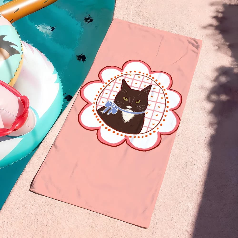 Asciugamano estetico con foto artistica di gatto, morbido, regalo per viaggi, palestra, doccia, campeggio, sport, ad asciugatura rapida, grande, per la spiaggia