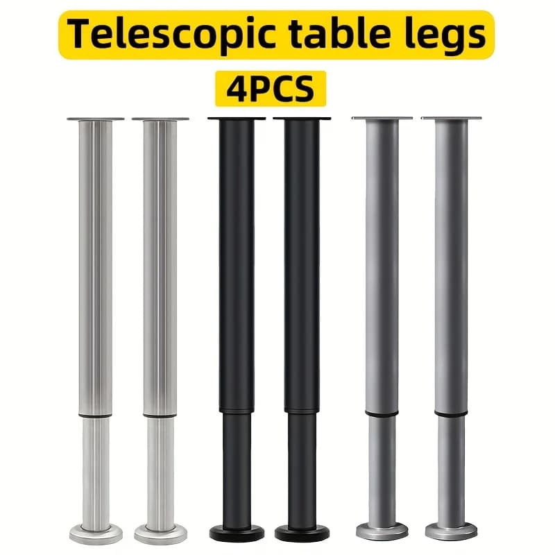 Gambe da tavolo retrattili, piedini per mobili, piedini per sgabello da bar di supporto regolabili da 72 cm, sostituzione delle gambe del tavolo,