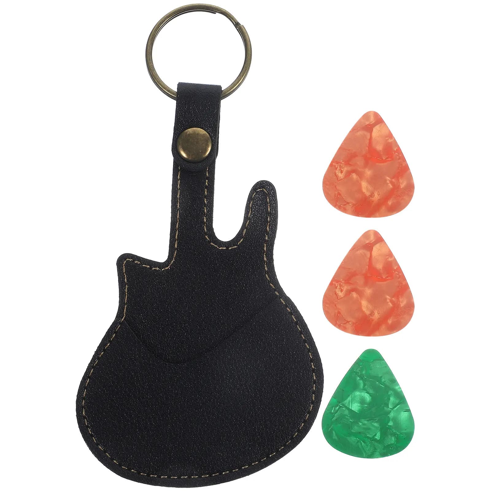 1Set Guitar Picks Container with Storage Bag Solid PU Material Comfort Grip Sound Quality Enhanced Playing Experience for All