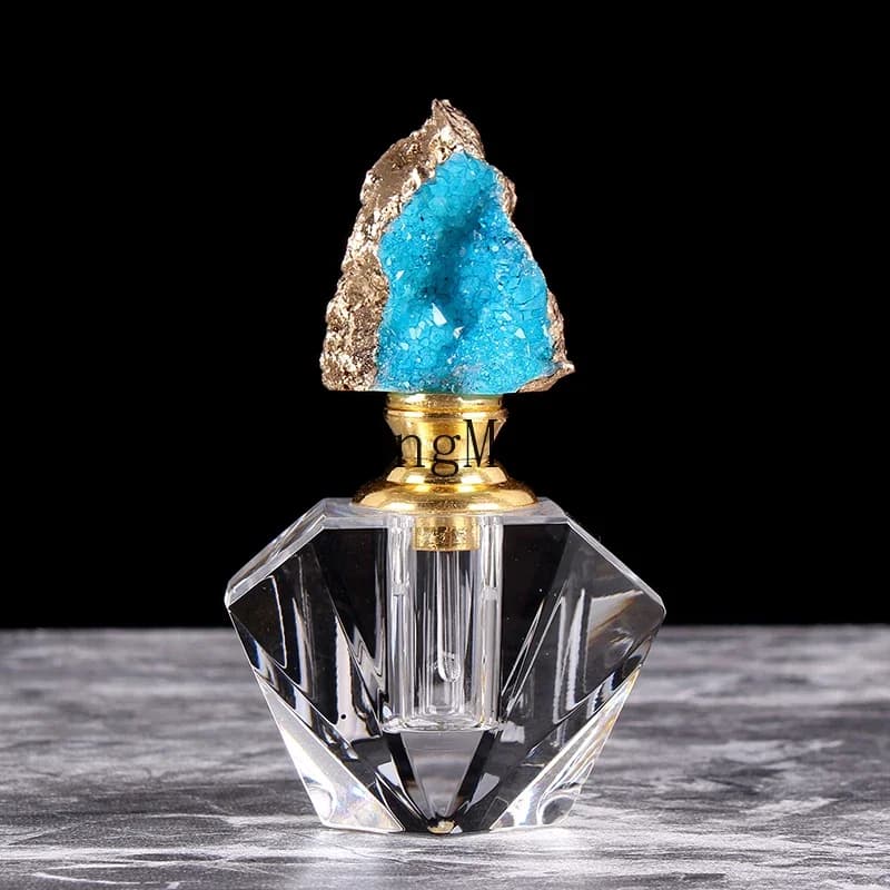 Bottiglia Decorativa in Quarzo Naturale CL 1ml, Flacone per Oli Essenziali, Accessorio Decorativo Feng Shui per la Casa
