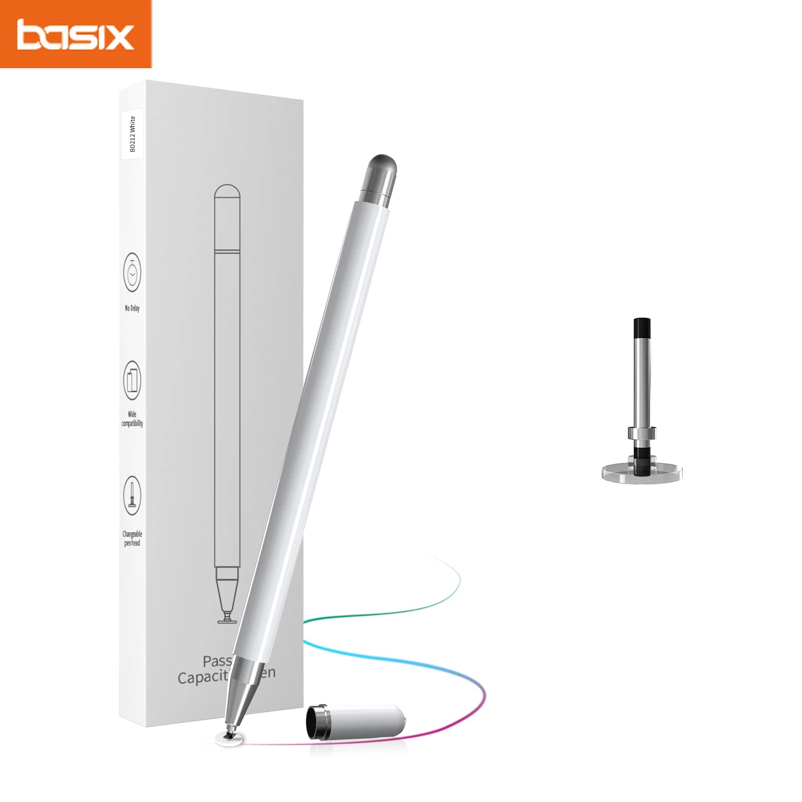 Penna passiva Basix disco a doppia testa testina in Silicone Stylus PaintingOffice ritocco penna per Tablet cellulare penna capacitiva