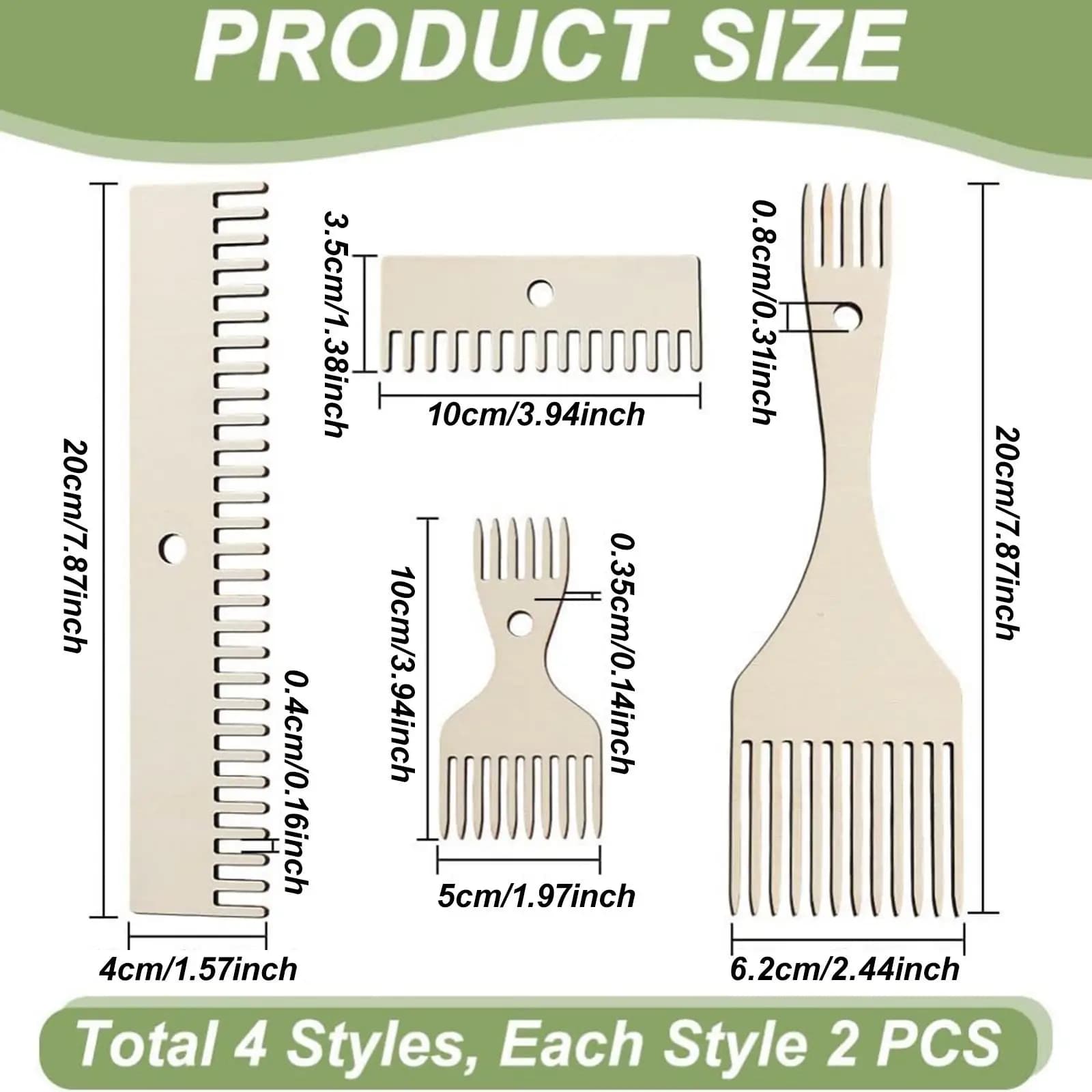 Weaving Loom Comb Kit Wood Tapestry Tool Set for DIY Sewing Craft Rug and Placemat Making Supplies