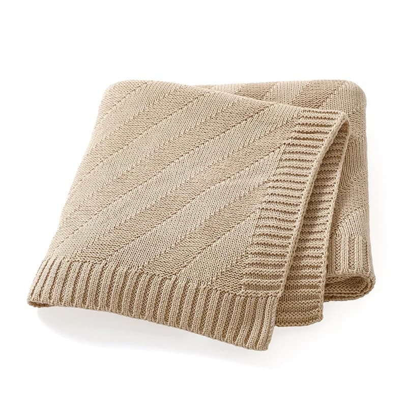 Coperta in Cotone per Neonati, Trapunta Lavorata a Maglia 90*70cm per Bambini e Bambine, Morbidissima Copertina per Passeggino, Plaid alla Moda per Neonati
