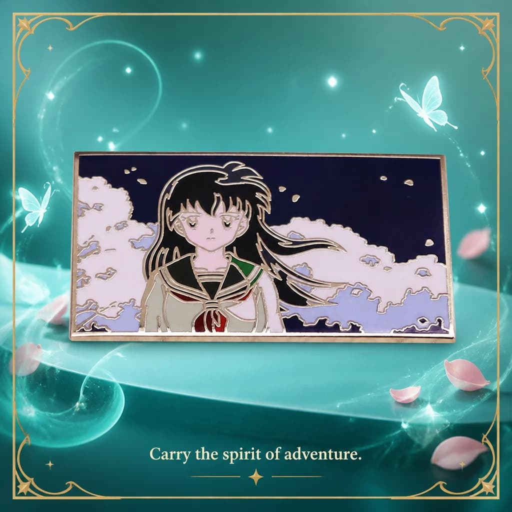 Inuyasha Kagome Japanese Anime Manga Couple Lovers Brooch Enamel Pin Badge for Clothes Bag Backpack Accessories Cosplay Gift