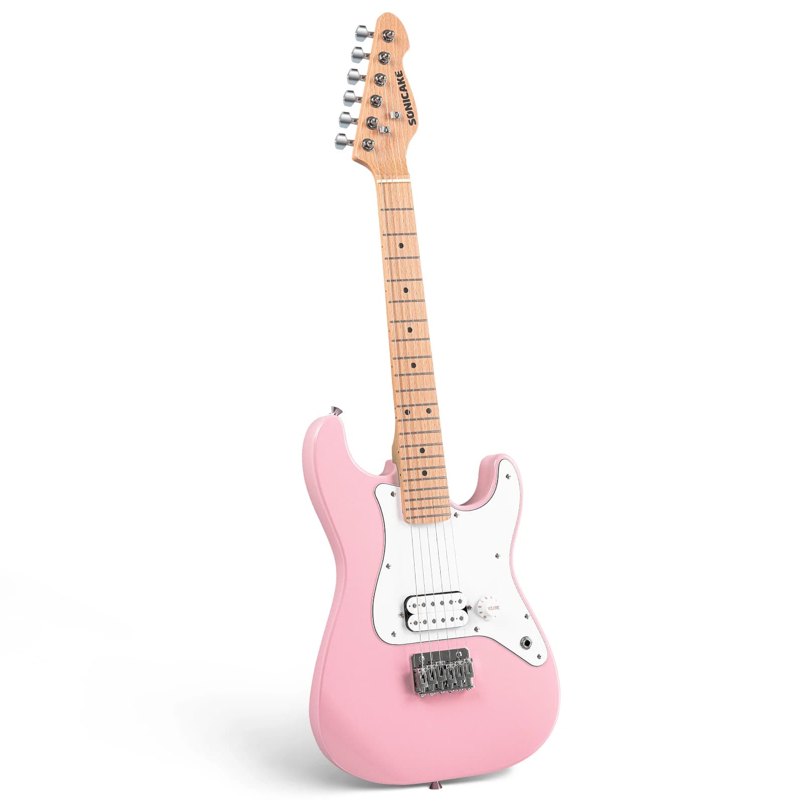 Chitarra elettrica SONICAKE per bambini Corpo in legno massello di piccole dimensioni con pickup Humbucker, manico e tastiera in legno premium in un unico pezzo