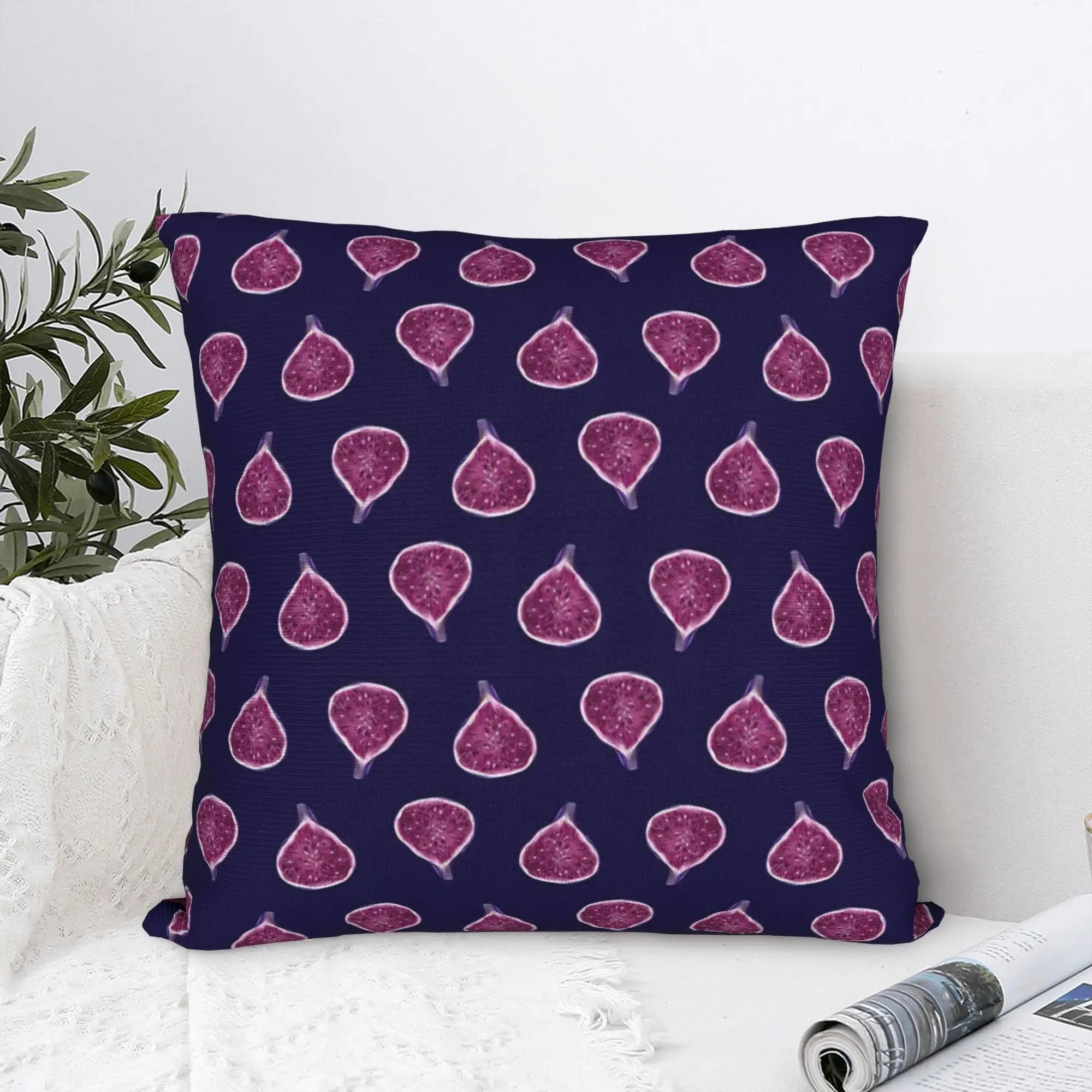 deep purple figs Square Pillow Cases IUI Fertility Treatment Cushion Covers Novelty Zipper Decor Pillowcase for Sofa 40*40cm