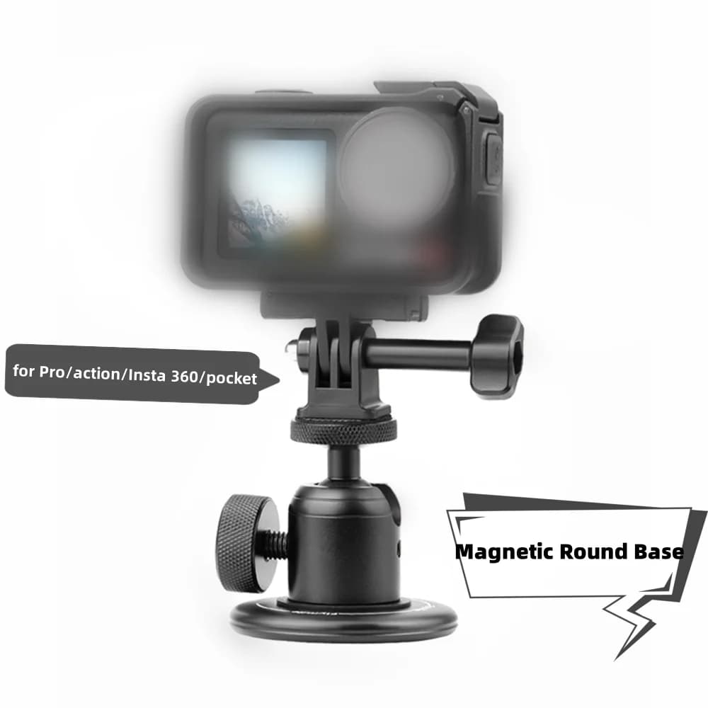 For DJI POCKET 3/Action 5/Insta360 Camera accessories with magnetic aluminum alloy round base