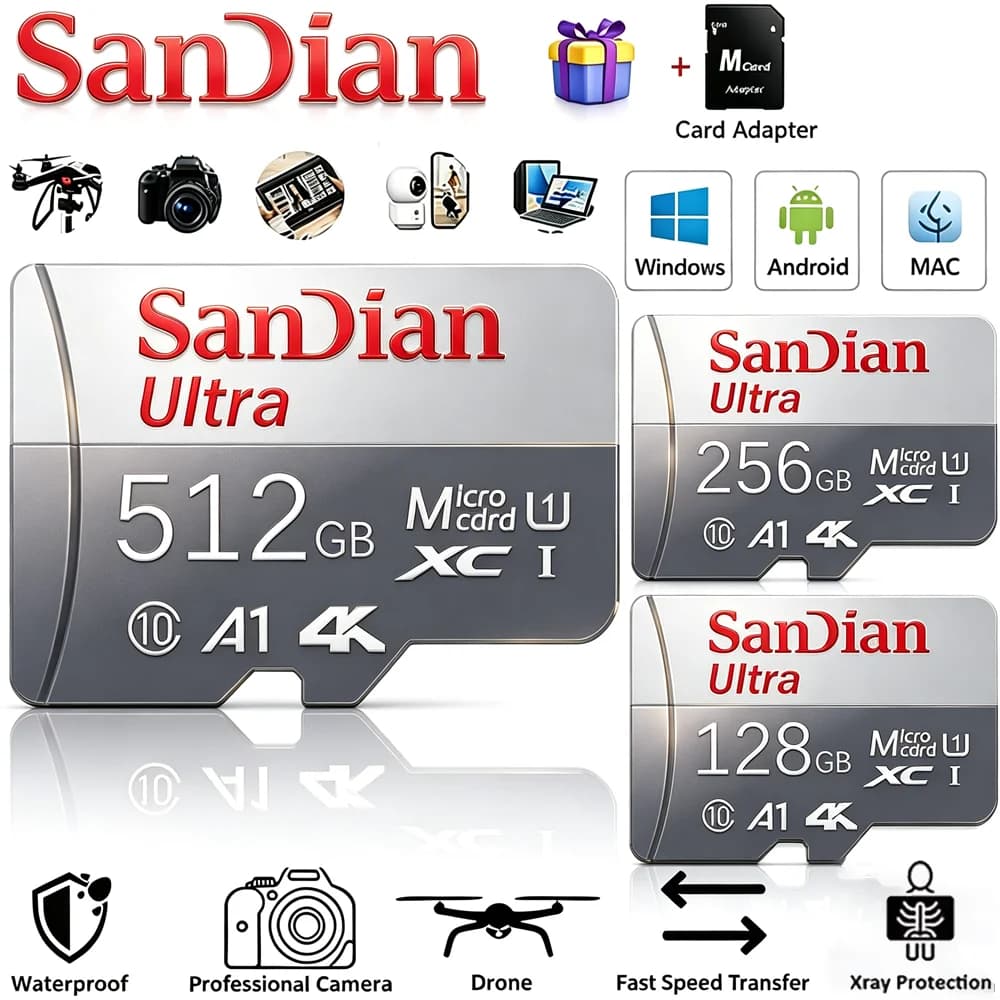 128GB 64GB Memory Card 256GB 512GB SD Card UHS-I U3 V30 A2 Micro TF SD 32GB for Nintendo Switch Gaming Console Steam Deck Play
