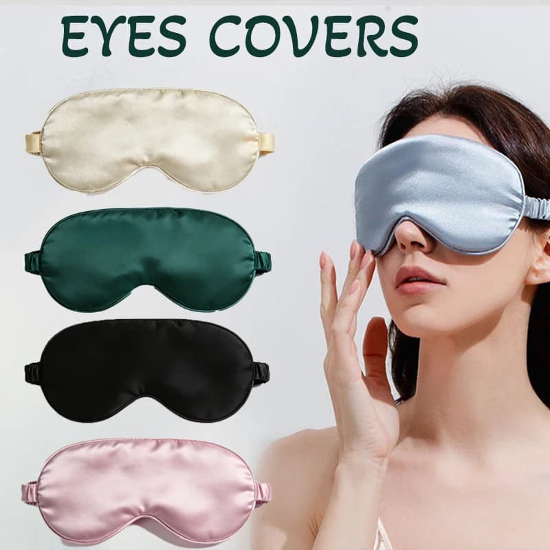 Maschera per Occhi 3D in Seta, Oscurante, Comoda e Morbida, per Uomo e Donna, con Cinturino Regolabile, per Viaggi e Pisolini