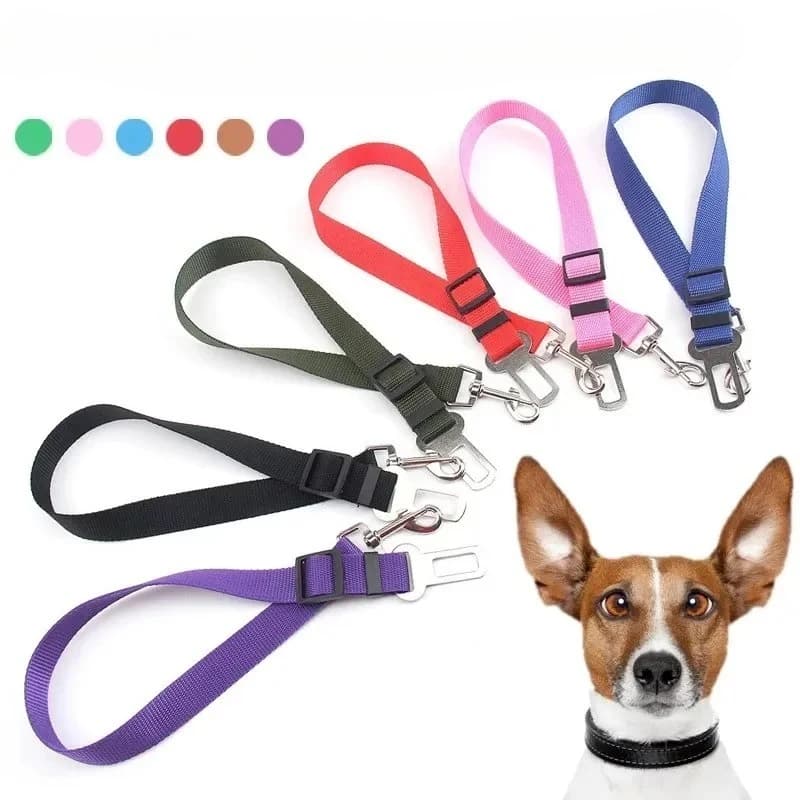 Cintura di sicurezza per cani da auto, regolabile in nylon, per cani e gatti, guinzaglio per auto, imbracatura di sicurezza per cani e furetti
