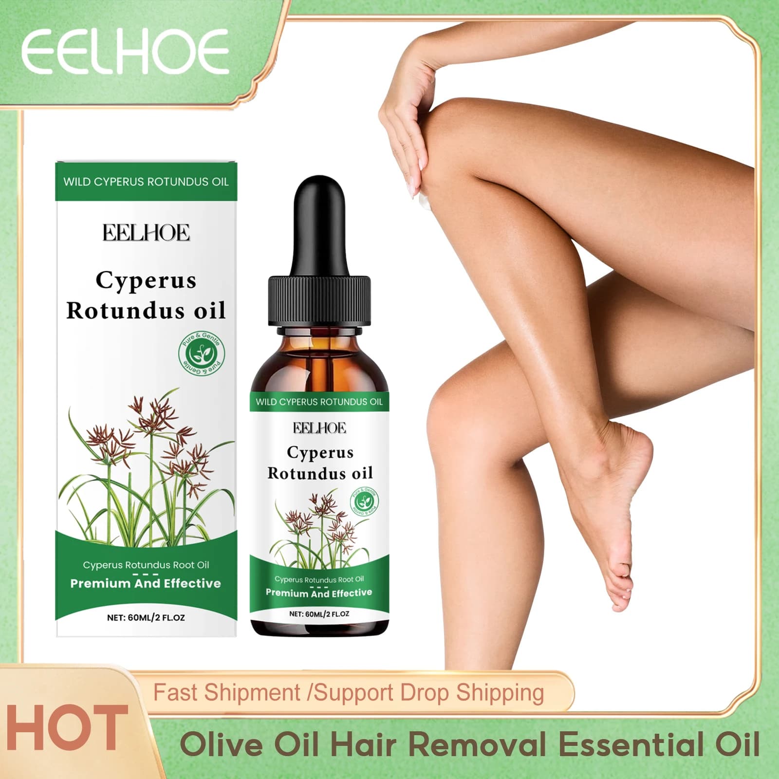 Pure Cicperus Rotundus Oil For Depilation Hydrate Lyscia Intimo Ascelle Gamba Hair Growth inhibitor Serum Hair Removal for Body
