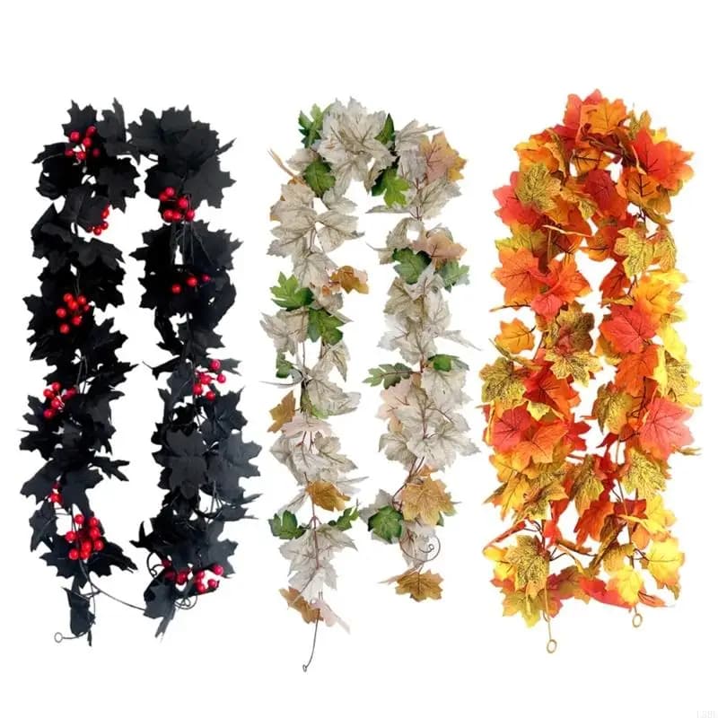 L9BE Artificial Leaf Plant Decoration Autumn Harvest Hanging Plant Arrangement