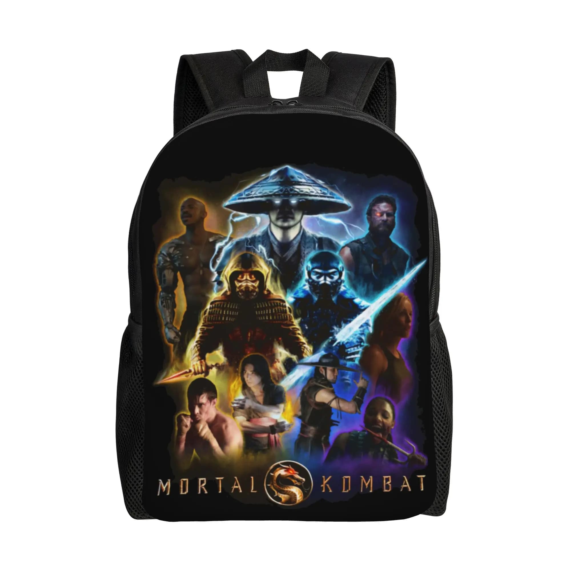 Zaino con personaggi di Mortal Kombat per uomo e donna, fantastico zaino da studente, borsa a tracolla per computer portatile MK11, sportiva