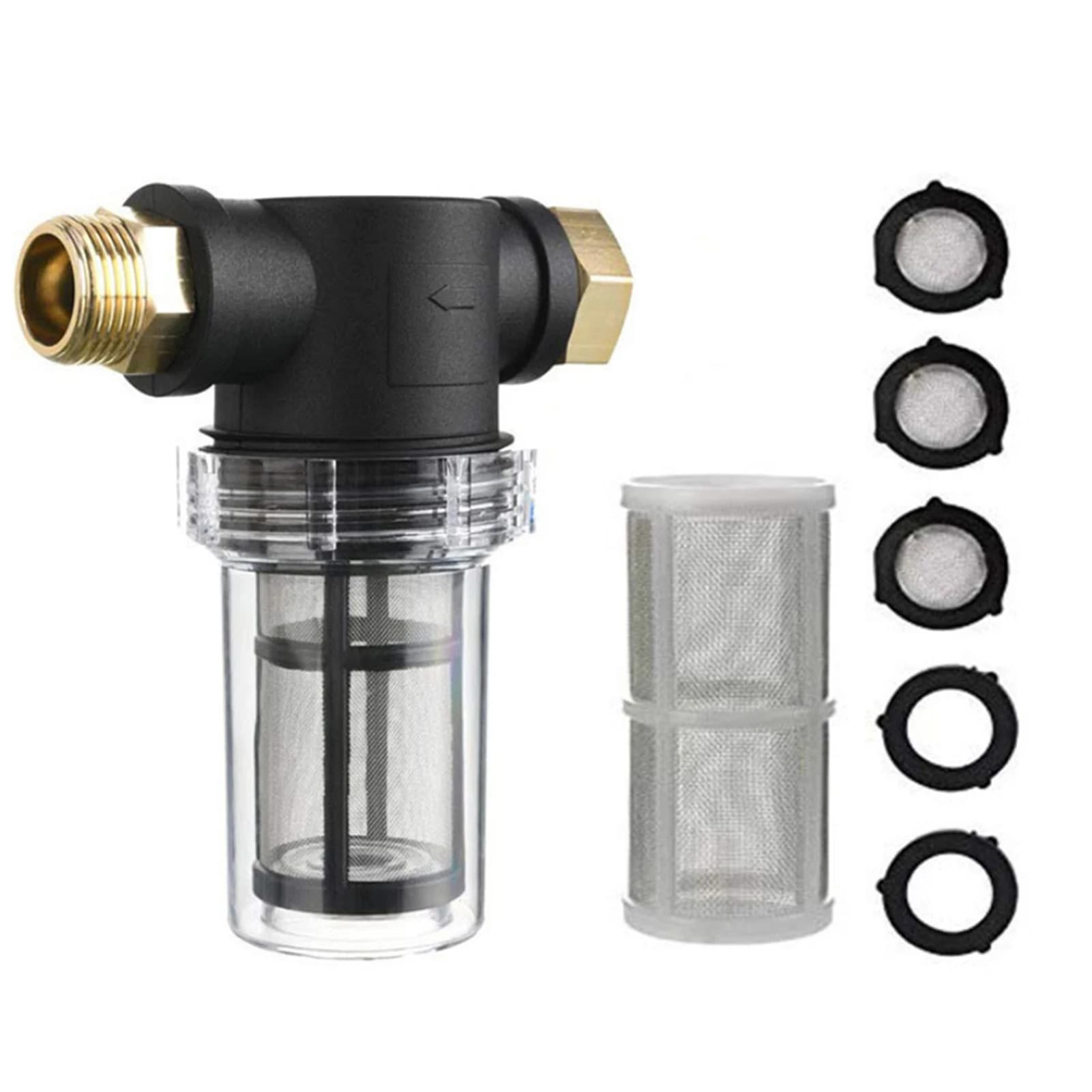 Filtro per tubo da giardino per idropulitrice Ingresso attacco filtro sedimenti acqua 100 mesh e 40 mesh screen 2 pezzi O-ring