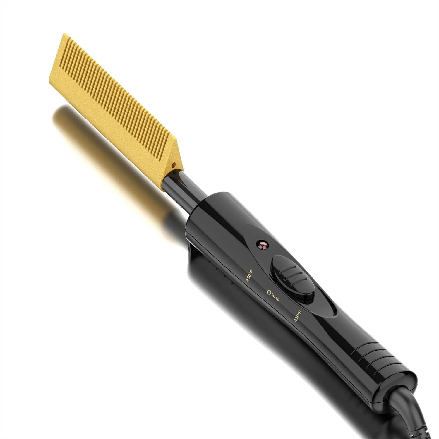 Pettine Elettrico Riscaldante per Parrucche, 450 ° Pettine a Doppio Voltaggio F, Pettine Lisciante in Ceramica a Riscaldamento Rapido per Capelli Naturali Neri