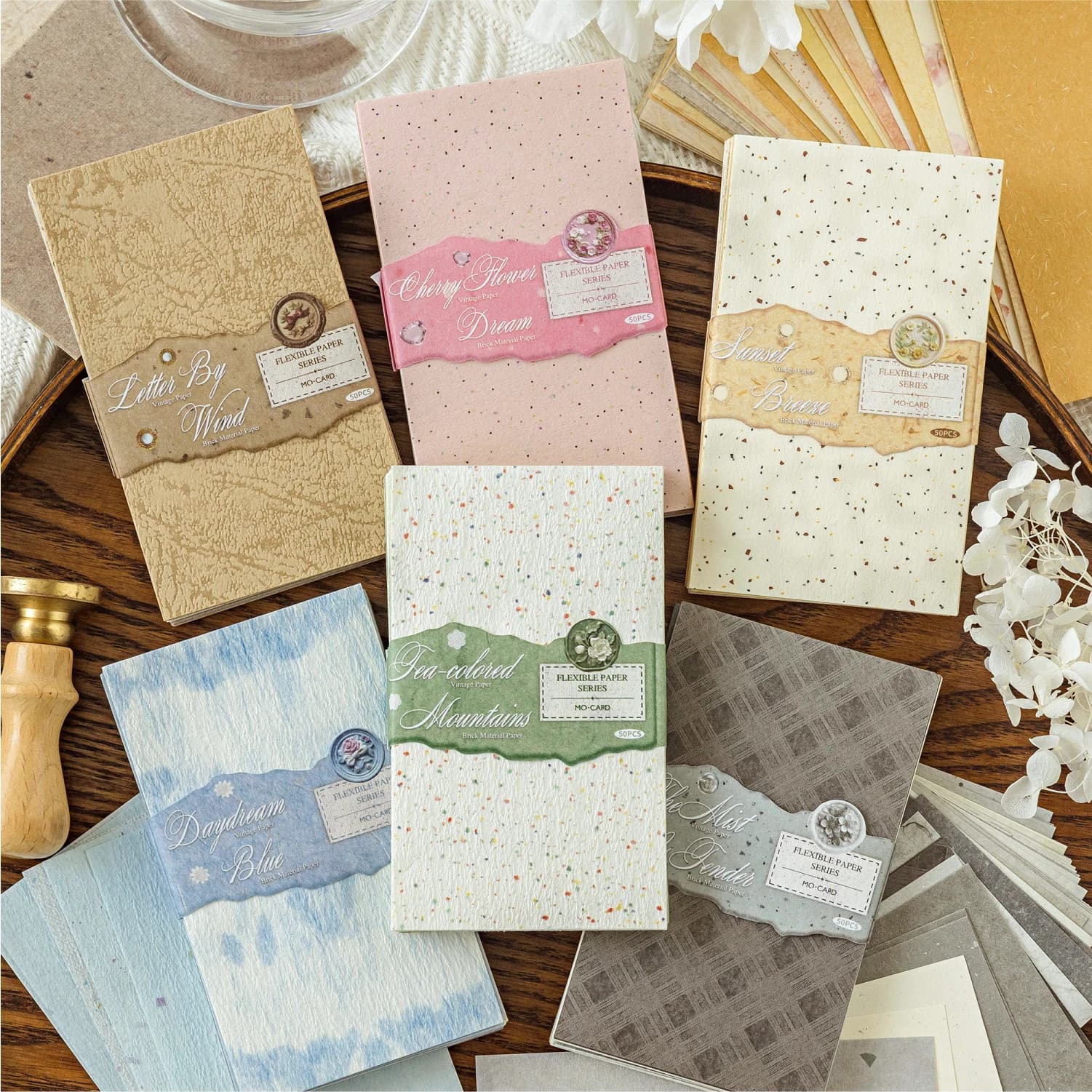 50 Fogli di Carta Morandi Pastel Texture per Scrapbooking, DIY, Planner, Diario, Quaderno, Decorazione, Regalo per l'Ufficio