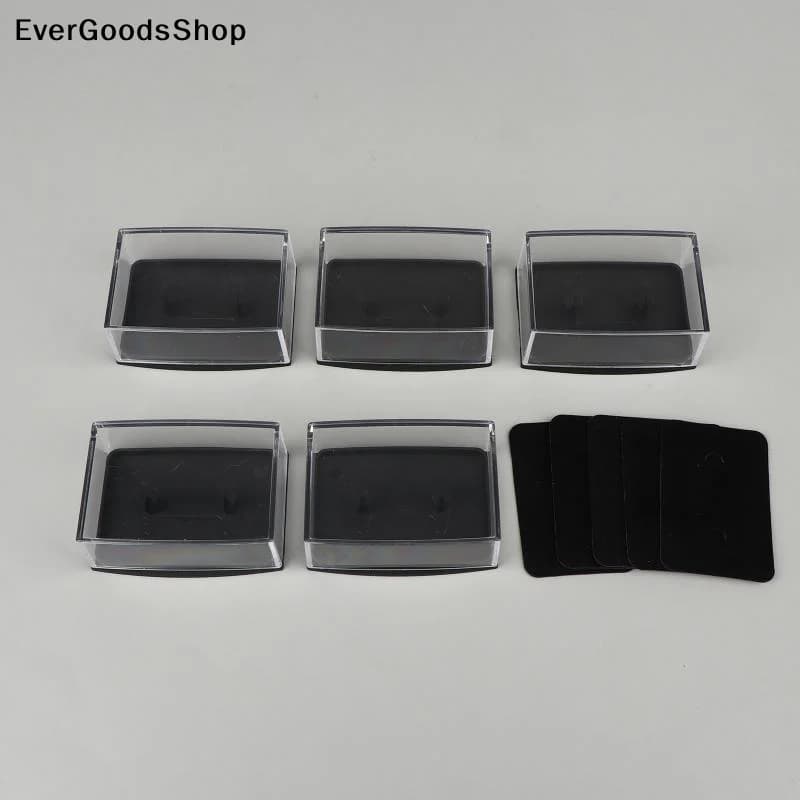 New 5/10Pcs Men Cufflinks Box Transparent Jewelry Display Case Multi Function Storage Organizer Ring Holder Travel Use