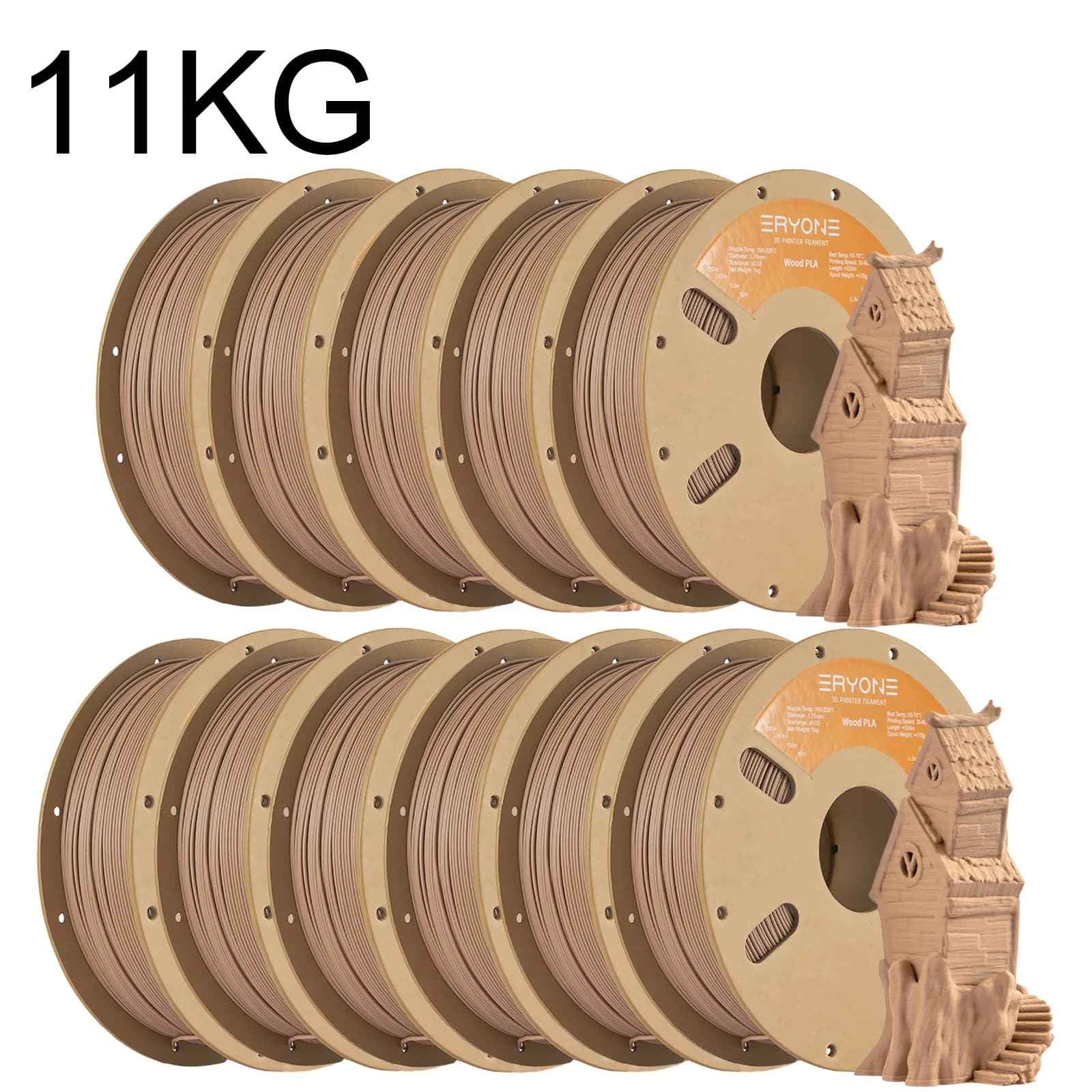 Filamento PLA ERYONE per Stampante 3D, 1.75mm +/- 0.03mm, Cartone per Filamento PLA per Stampante 3D