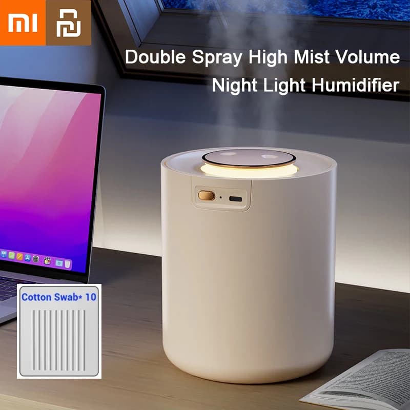 Xiaomi Youpin Doppio Spray Luce Notturna Umidificatore 1.5L Purificatore Portatile Diffusore di Olio Essenziale Ufficio Umidificatore Professionale