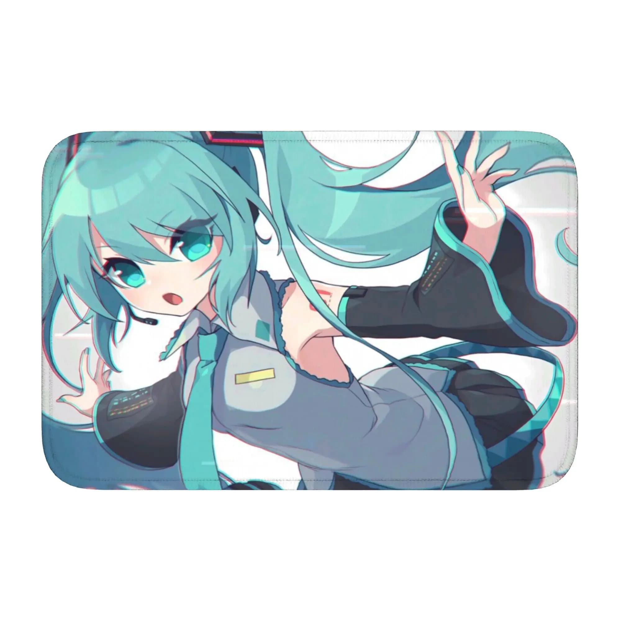 Hatsuned Mikues Cartoon Front Door Mat Indoor Anti-slip Mat, Fast Drying Welcome Mat, Entrance Carpet, Living Room, Foot Mat