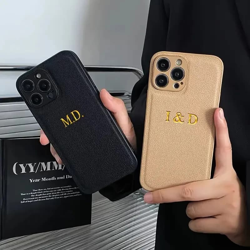 Per iPhone 16 Personalizza Custodia per telefono in pelle con nome personalizzato per iPhone 15 15 14 13 12 11Pro Max Cover posteriore protettiva personalizzata di lusso