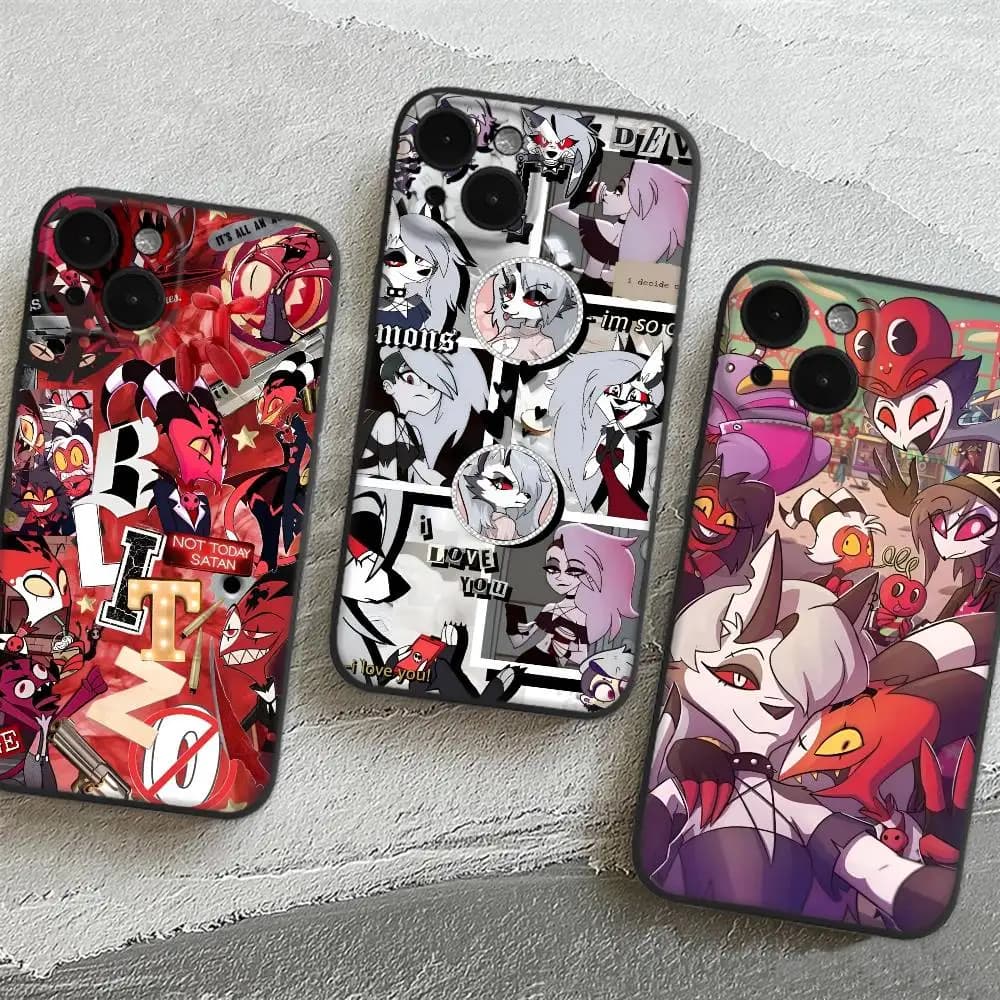Custodia per telefono Hot Anime H-Helluva B-Boss per Apple iPhone 17 16 Pro Max 15 Pro Max 14 13 12 11 Mini Wave Oil Back Short