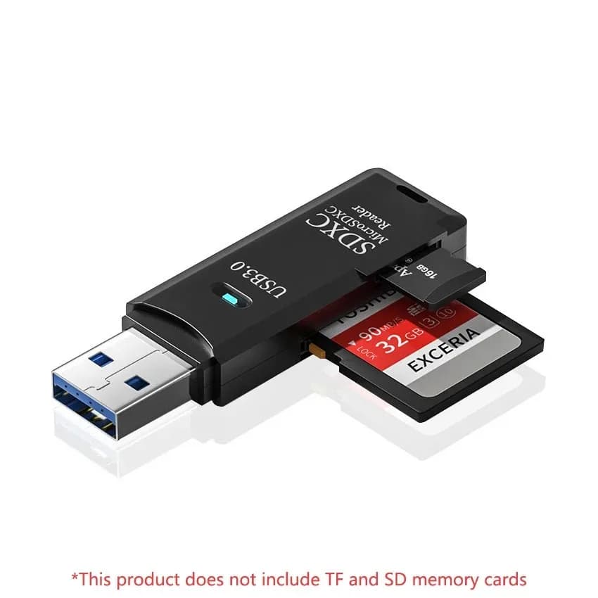 Lettore di schede USB 3.0 2.0 Lettore di schede ad alta velocità 2 in 1 Lettore di schede di memoria TF/SD per fotocamera MicroSD per PC portatili Accessori