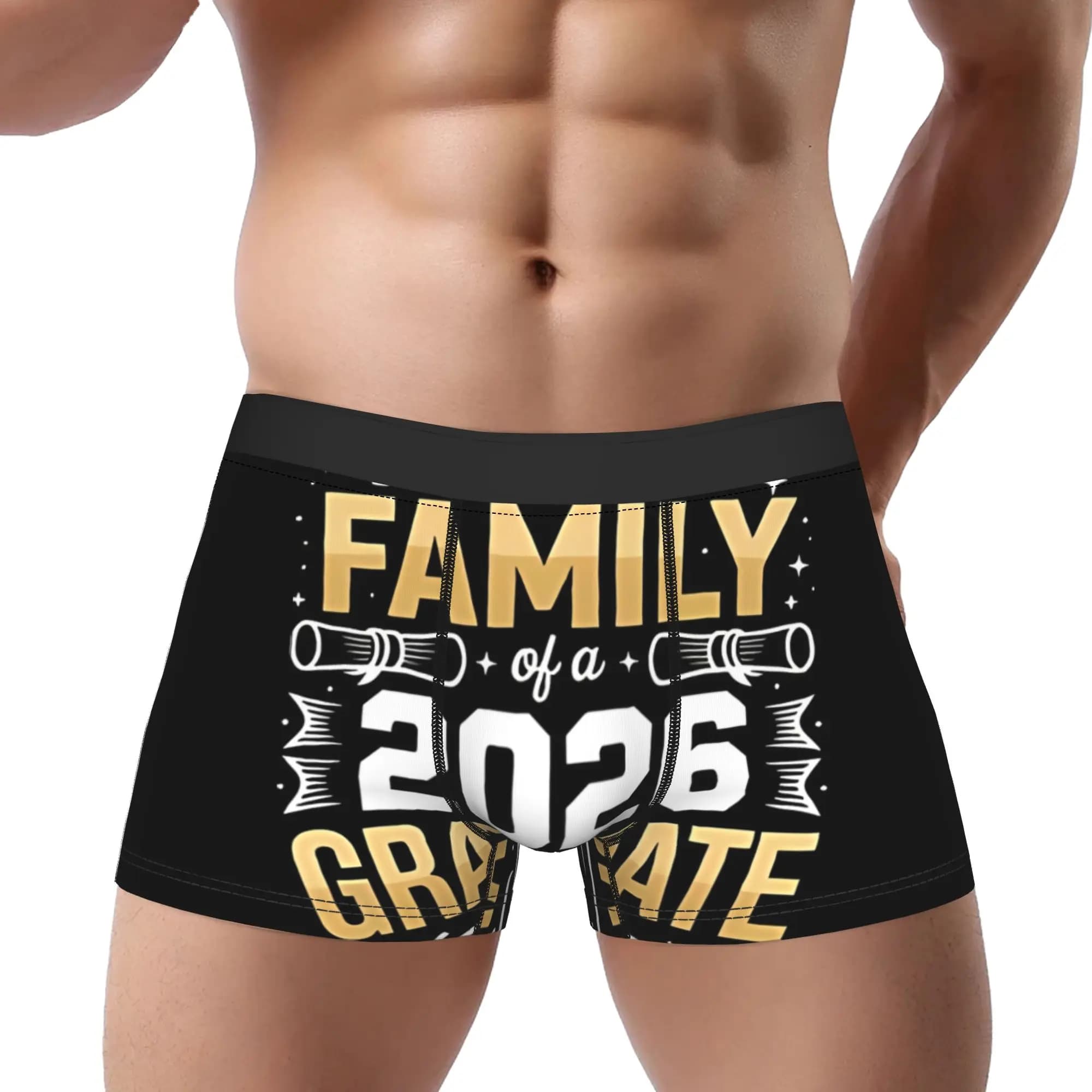 Proud Family 2026 Mutande Commemorative per Laurea, Men's Briefs, Underwear Maschile, Comfortable Shorts, Boxer